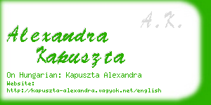 alexandra kapuszta business card